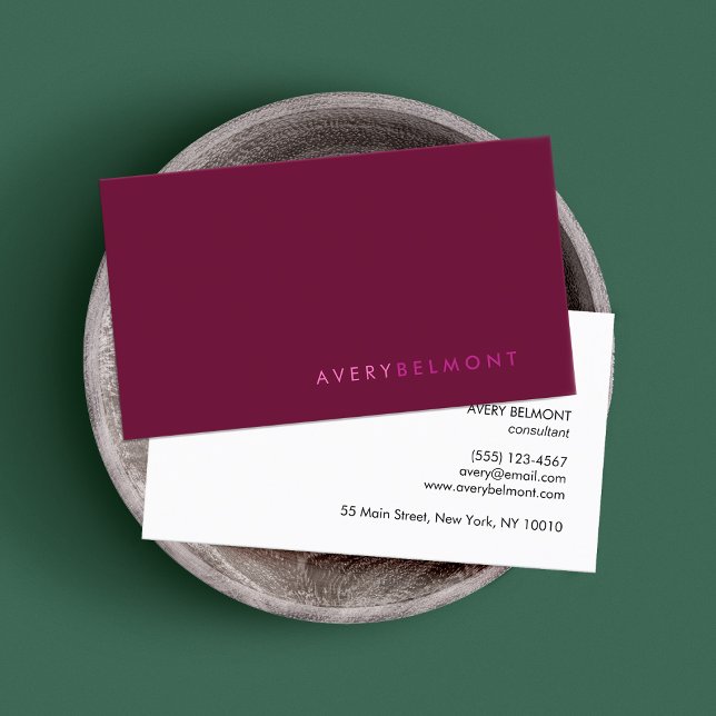 Professionell Modern enkel Burgundy-minimalistisk Visitkort (Skapare uppladdad)