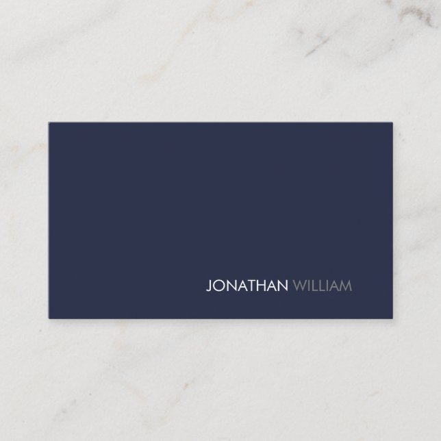 Professionell Modern enkel marin, blå minimalistis Visitkort (Framsida)