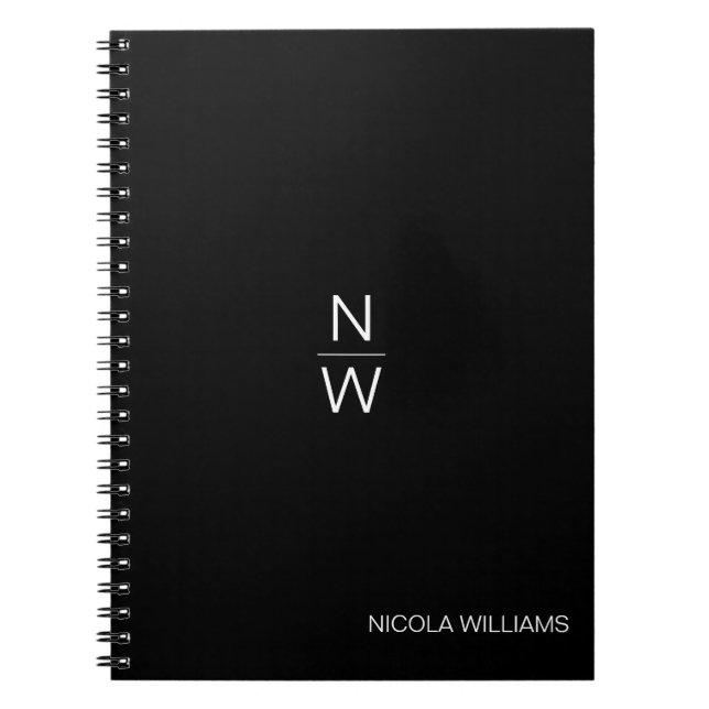 Professionell Modern Enkel Minimalistisk Svart Anteckningsbok (Framsidan)