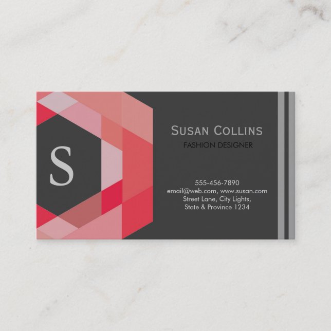 Professionell Modern Enkel Monogram med enkel Logo Visitkort (Framsida)