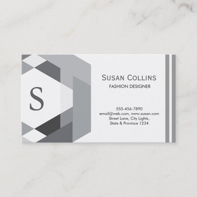 Professionell Modern Enkel Monogram med enkel Logo Visitkort (Framsida)