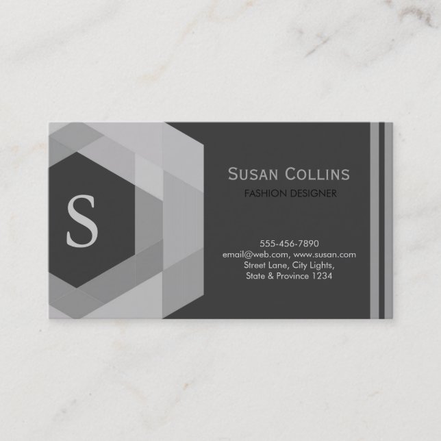 Professionell Modern Enkel Monogram med enkel Logo Visitkort (Framsida)