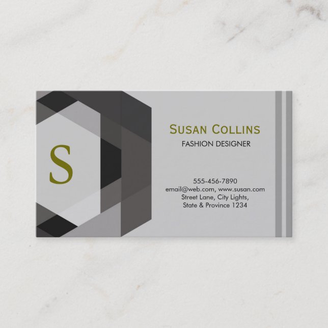 Professionell Modern Enkel Monogram med enkel Logo Visitkort (Framsida)