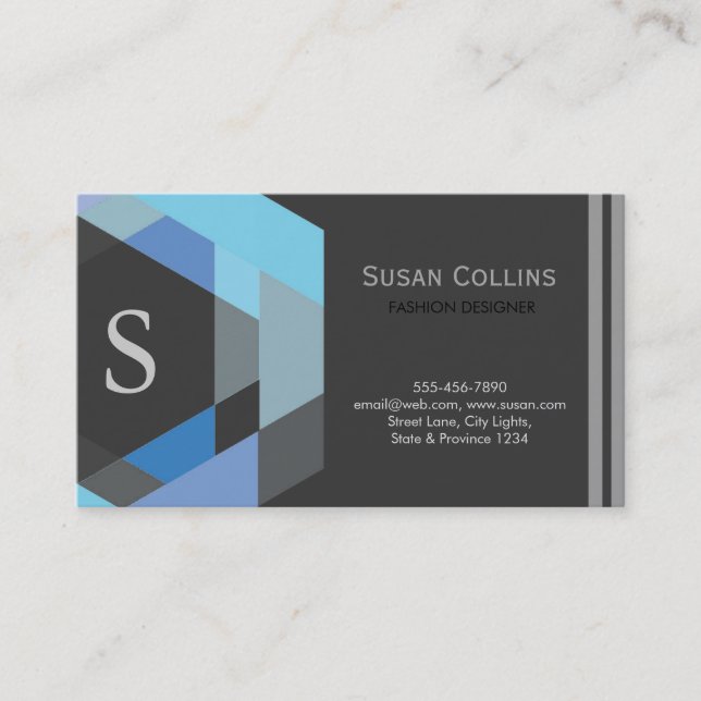 Professionell Modern Enkel Monogram med enkel Logo Visitkort (Framsida)