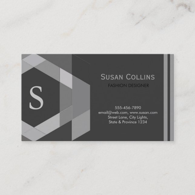 Professionell Modern Enkel Monogram med enkel Logo Visitkort (Framsida)