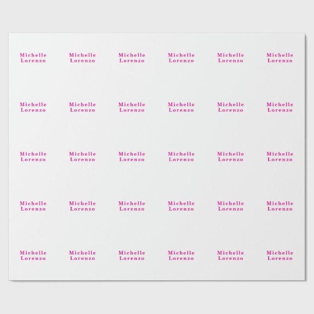 Professionell Modern Enkel Omtänksam Rosa & Vit Presentpapper (Platt)