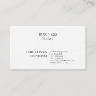 Professionell Modern enkel Premium Linen - vanligt Visitkort