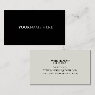 Professionell Modern Enkel Svart Minimalistisk Aff Visitkort