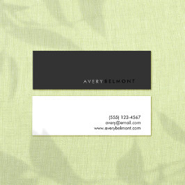 Professionell Modern enkel, svart, minimalistisk Mini Visitkort