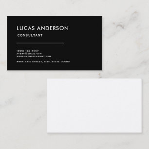 Professionell Modern enkel, svart, minimalistisk Visitkort