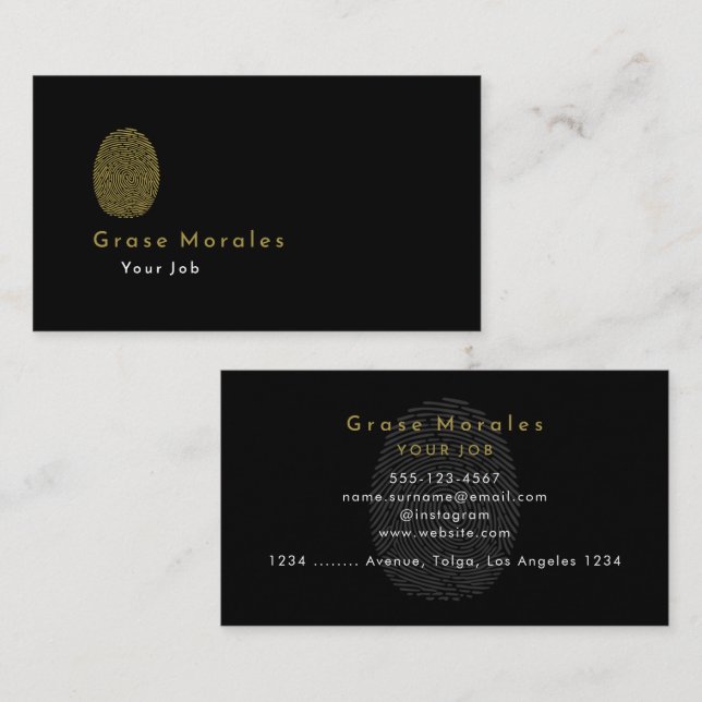 Professionell Modern enkel, svart, minimalistisk Visitkort (Fram/baksida)