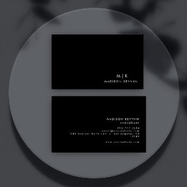 Professionell Modern enkel, svart, minimalistisk Visitkort