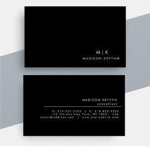 Professionell Modern enkel, svart, minimalistisk Visitkort