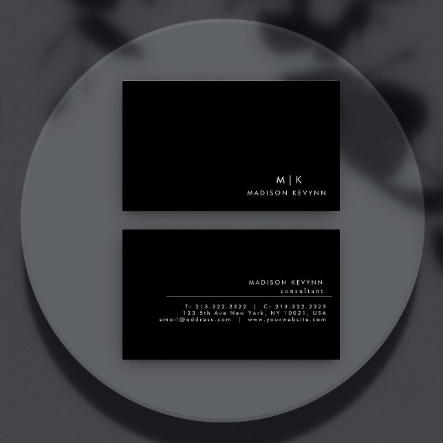 Professionell Modern enkel, svart, minimalistisk Visitkort (Skapare uppladdad)