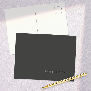 Professionell Modern Enkel Svart Minimalistisk Vykort