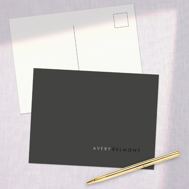 Professionell Modern Enkel Svart Minimalistisk Vykort (Skapare uppladdad)
