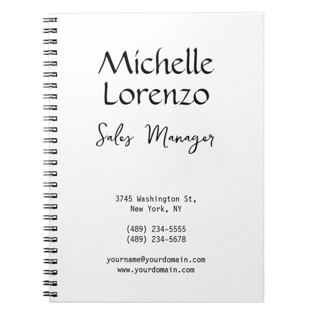 Professionell Modern enkel svart och vit, enkel, v Anteckningsbok (Framsidan)