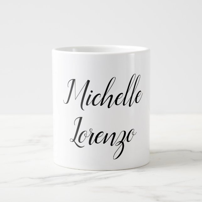 Professionell Modern enkel svart och vit, enkel, v Jumbo Mugg (Framsidan)