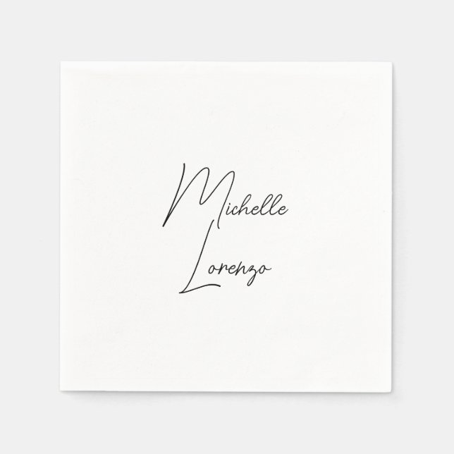 Professionell Modern enkel svart och vit, enkel, v Pappersservett (Framsidan)