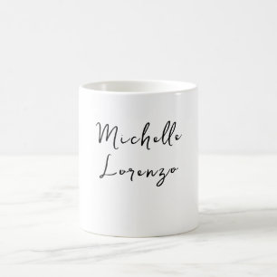 Professionell Modern Enkel svart svart vit Namn me Kaffemugg