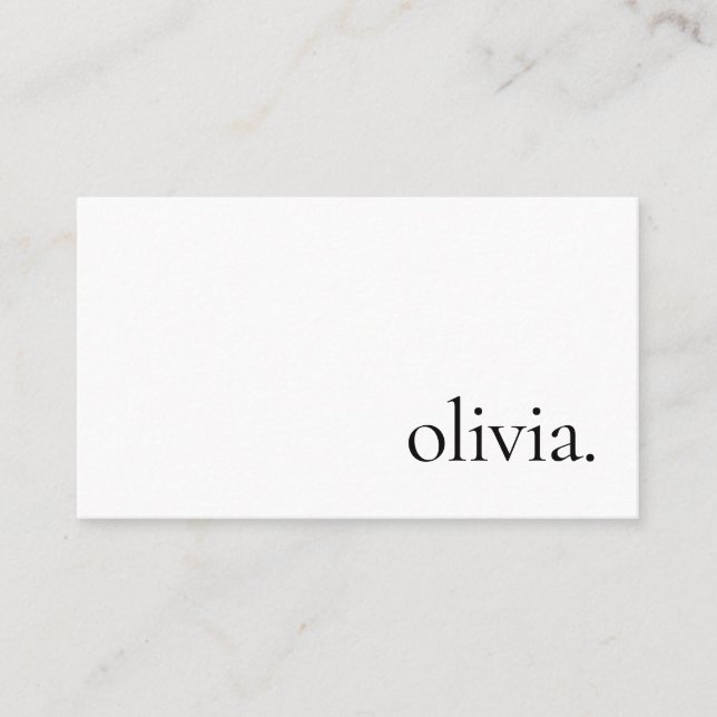 Professionell Modern enkel vit minimalist Visitkort (Framsida)