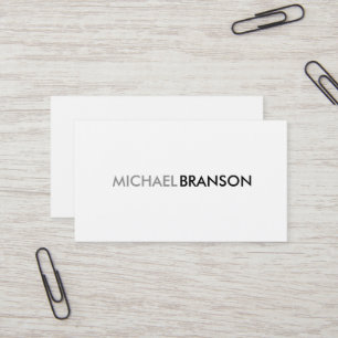 Professionell Modern enkel WHITE-minimalistisk Visitkort