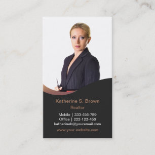 Professionell Modern Fastighetsmäklare Foto Vertik Visitkort