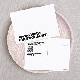 Professionell Modern fetstil QR-kod Vykort