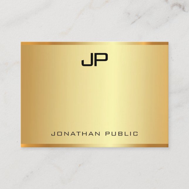 Professionell Modern Glamor Faux Guld Elegant Visitkort (Framsida)