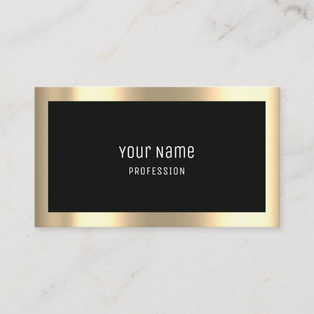 Professionell Modern Golden - bara minimalt svart Visitkort (Framsida)