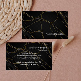 Professionell Modern Golden Black Minimalist Visitkort