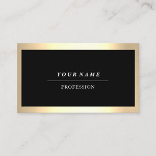Professionell Modern Golden Framed Black Consultin Visitkort