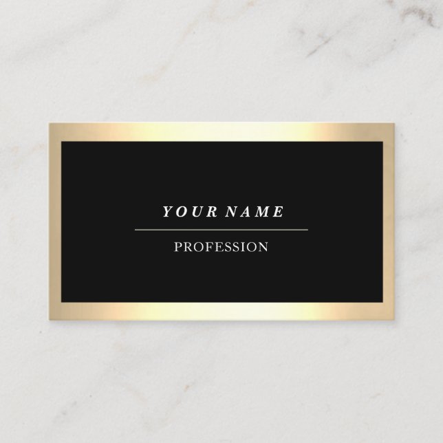 Professionell Modern Golden Framed Black Consultin Visitkort (Framsida)