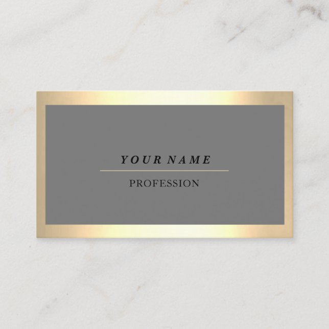 Professionell Modern Golden Framed Grått Consultin Visitkort (Framsida)