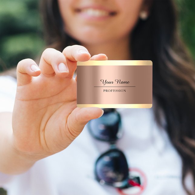 Professionell Modern Golden-minimalism Ro Visitkort (Professional Modern Golden Simply Minimalism Rose Business Card)