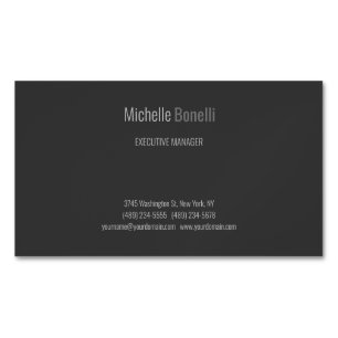 Professionell Modern Grått Black Minimalist Magnetiska Visitkort