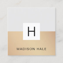 Professionell Modern Grått Guld Monogram