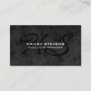 Professionell Modern Grått Mönster Black Monogram Visitkort