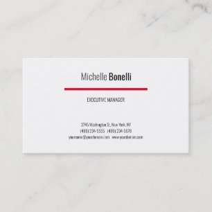 Professionell Modern Grått Red White Minimalist Visitkort