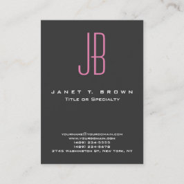 Professionell Modern Grått Rosa Monogram Visitkort