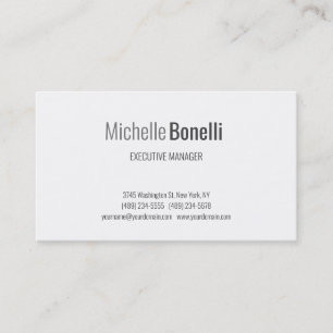 Professionell Modern Grått White Minimalist Elegan Visitkort