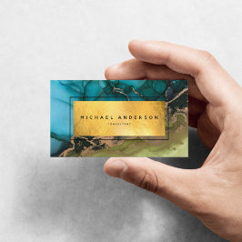 Professionell Modern Guld Black Teal Visitkort