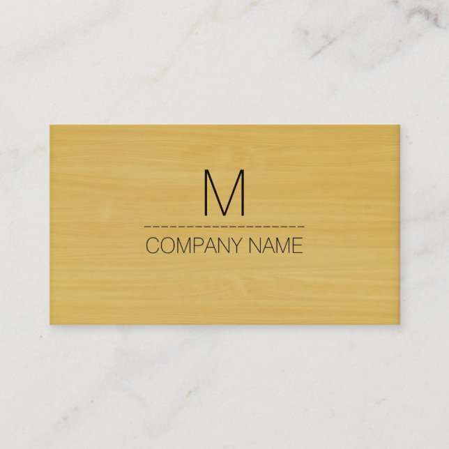 Professionell Modern Guld Wood Grain Monogram Visitkort (Framsida)