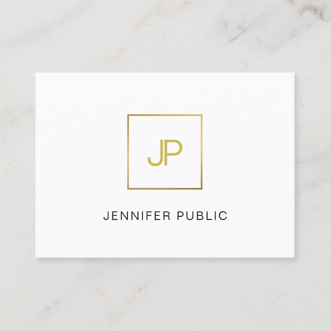 Professionell Modern Guldmonogram Kreativ Design Visitkort (Framsida)