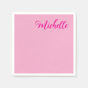 Professionell modern handskriven namn rosa vit pappersservett