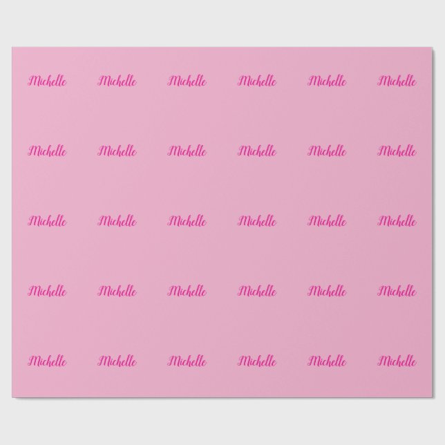 Professionell modern handskriven namn rosa vit presentpapper (Platt)