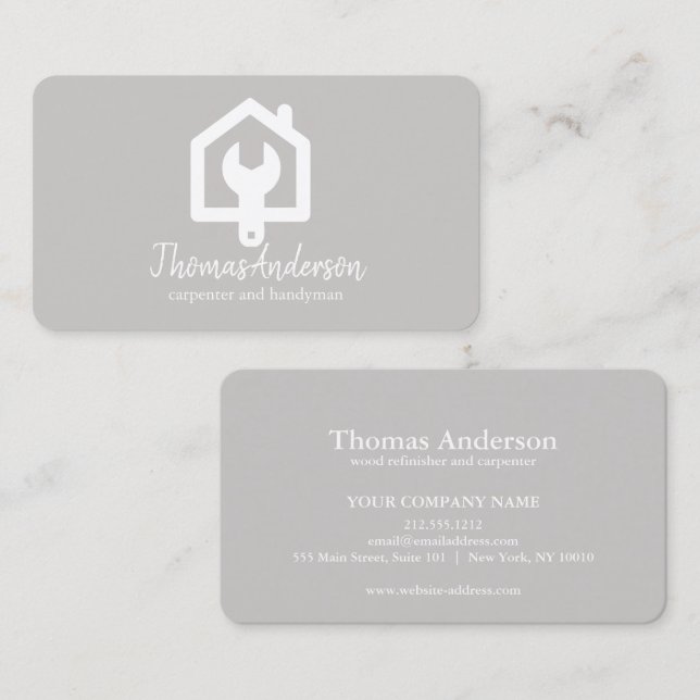 Professionell Modern Hemreparation Hantverkare Visitkort (Fram/baksida)