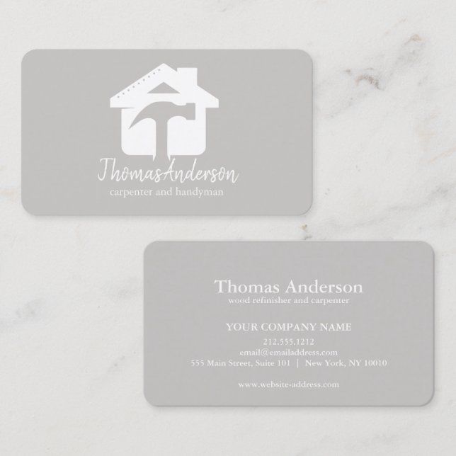 Professionell Modern Hemreparation Hantverkare Visitkort (Fram/baksida)