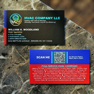 Professionell modern HVAC AC-företagets logotyp oc Visitkort