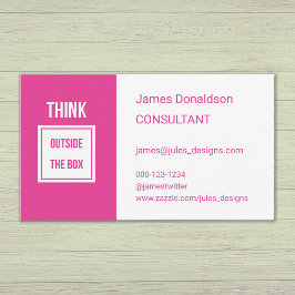 Professionell modern konsultverksamhet rosa visitkort